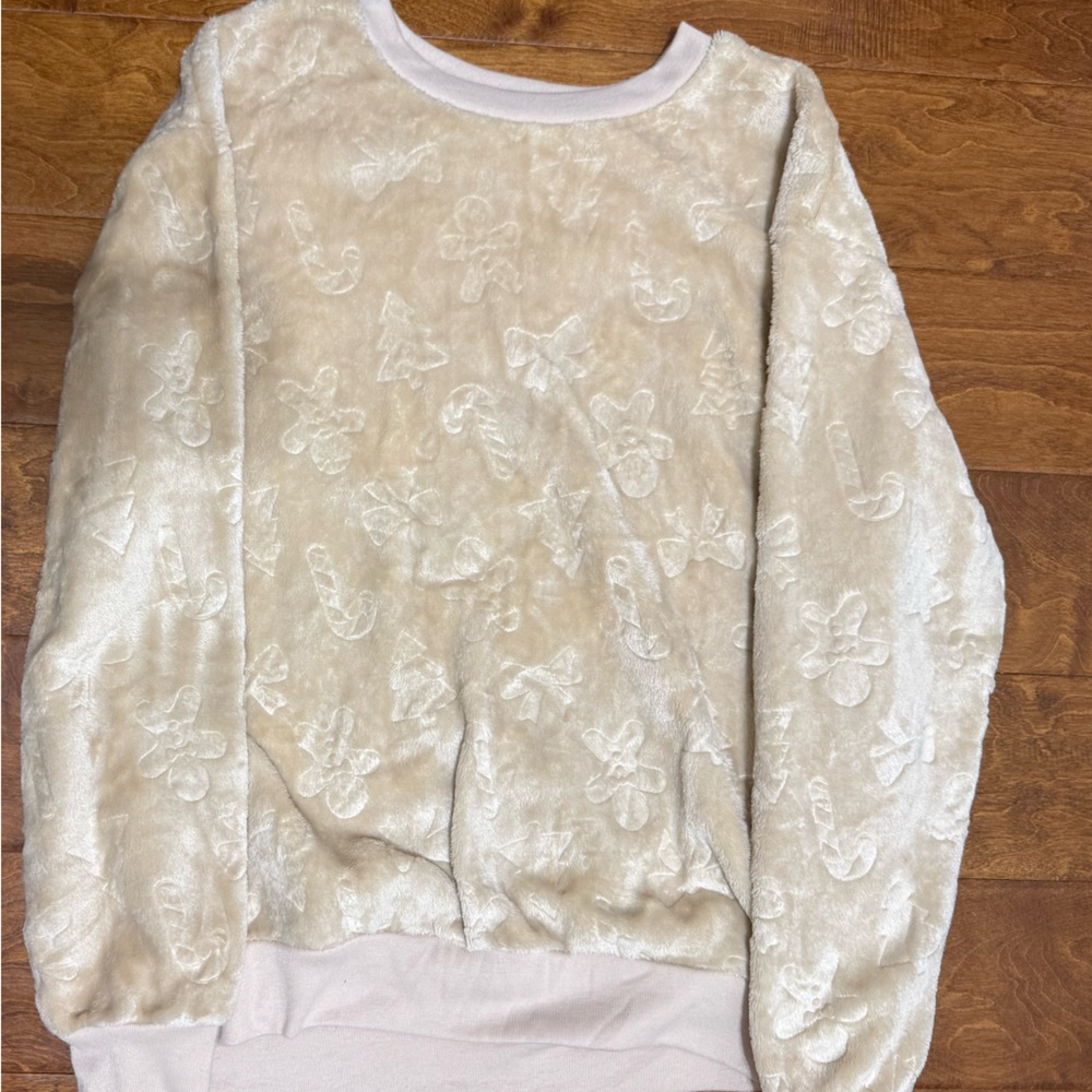 Like New Size Medium Wound Up Cream Textured Gingerbread Sweatshirt